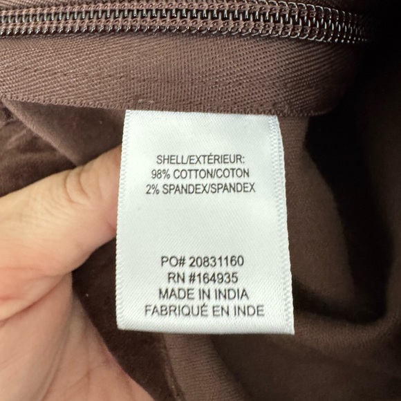 NWT Frances Valentine Lucy Stretch Velvet Cigarette Pants Chocolate Size 14 - Picture 8 of 9